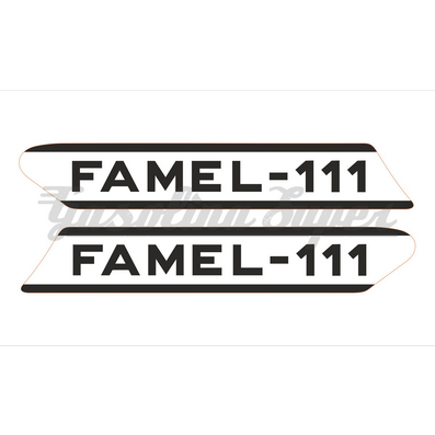 Autocolante de depósito para Famel 111 - fundo branco (par)