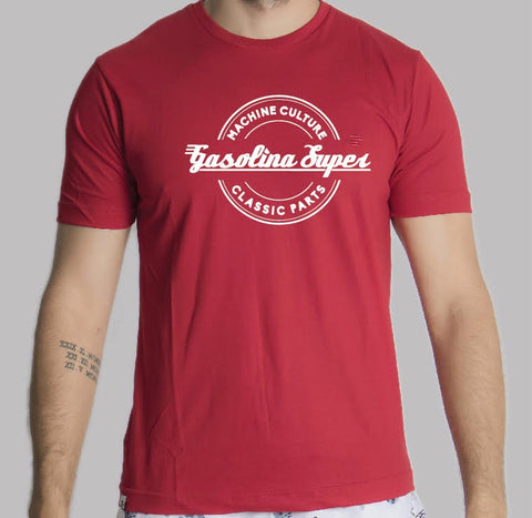 T-Shirt Brasão Gasolina-Super - vermelha