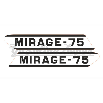 Autocolante de depósito para Famel Mirage 75 - fundo branco (par)