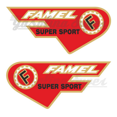 Autocolante de mala de ferramentas para Famel Super Sport (par)