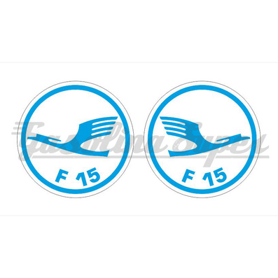 Autocolante de logo Famel F15 Águia azul (par)