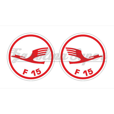 Autocolante de logo Famel F15 Águia vermelho (par)