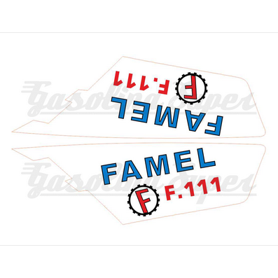Autocolante de mala de ferramentas para Famel F-111 (par)