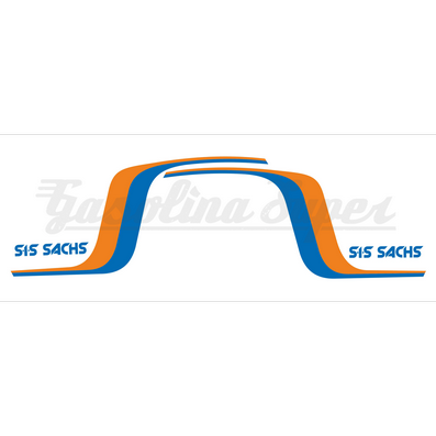 Autocolante de depósito para SIS Sachs V5 laranja/azul (par)