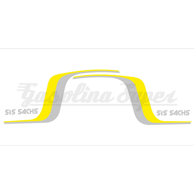 Autocolante de depósito para SIS Sachs V5 amarelo/cinzento (par)